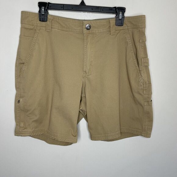 COLUMBIA Mens Brown Cargo Shorts Sz 32 x 8 Regular-Fit Cotton-Stretch - Picture 1 of 9